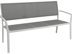 Allround 2,5-Sitzer Bank Alu weiß mit Textilenbezug silber