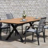 Alu Ausziehtisch Fortis Teakholz 180/240x100cm