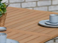 Alu Ausziehtisch Fortis Teakholz 180/240x100cm