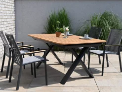 Alu Ausziehtisch Fortis Teakholz 180/240x100cm