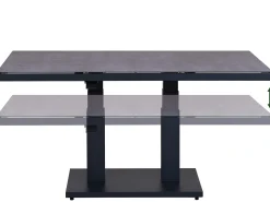 Alu Glas-Keramik Lift-Tisch Black Pearl 130x75cm
