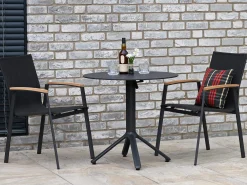 Alu HPL Klapptisch Nemo Ø80cm anthrazit Slate-Effekt