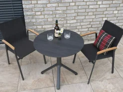 Alu HPL Klapptisch Nemo Ø80cm anthrazit Slate-Effekt