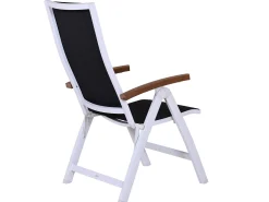 Alu Klappsessel Oriental Teak weiß|anthrazit