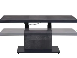 Alu Lift-Tisch Newport 140x85cm Keramik dark-stone