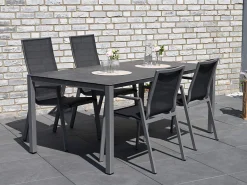 Aluminium Gartenstuhl Hartford hoch graphit|silbergrau