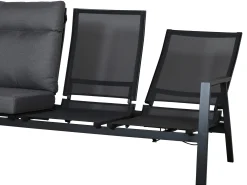 Aluminium Lounge Verstellsofa 3-Sitzer Providence