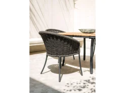 Alu Rope Dining Sessel Cordial grey Kissen Sunbrella® Storm