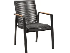 Alu Rope Teak Gartenstuhl Calypso anthrazit