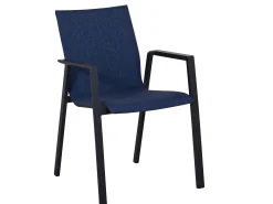 Alu Stapelsessel Mavi gepolstert anthrazit|blau