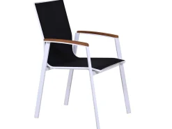 Alu Stapelsessel Oriental Teak weiß|anthrazit