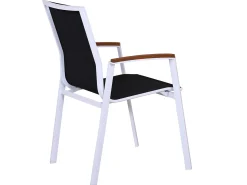 Alu Stapelsessel Oriental Teak weiß|anthrazit