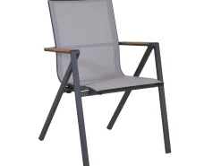 Alu Stapelsessel Topas Teak anthrazit|mouse-grey