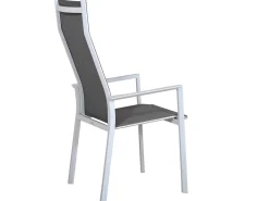 Alu Stapelsessel Trivento Highback weiß|light-smoke