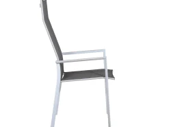 Alu Stapelsessel Trivento Highback weiß|light-smoke