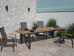 Alu-Teak Ausziehtisch Bellano 240/310x100cm anthrazit