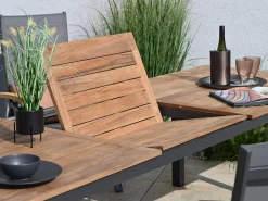 Alu-Teak Ausziehtisch Bellano 240/310x100cm anthrazit