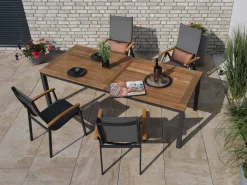 Alu-Teak Ausziehtisch Bellano 240/310x100cm anthrazit