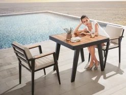 Alu-Teak Dining-Sessel Regency