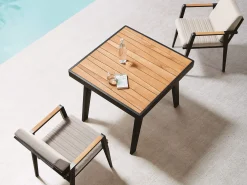 Alu-Teak Dining-Tisch Regency 90x90cm