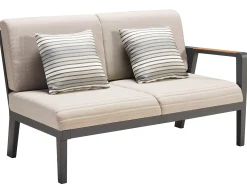 Alu-Teak Loungemöbel Regency 2-Sitzer Endmodul rechts
