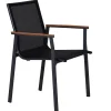 Alu Teak Stapelsessel Turmalin anthrazit|black