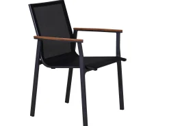 Alu Teak Stapelsessel Turmalin anthrazit|black