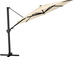Ampelschirm Easy Swing Alu schwarz matt Ø350cm natur