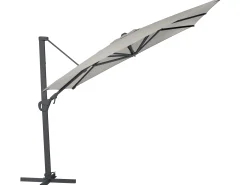 Ampelschirm Easy Swing Alu schwarz matt 300x300cm hellgrau