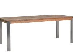 Antik Teakholz Gartentisch John Edelstahl 200x100cm
