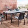 Ausziehtisch Nancer 180/240x100cm Alu anthrazit Glas mit Keramik