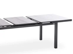 Ausziehtisch Nancer 180/240x100cm Alu anthrazit Glas mit Keramik