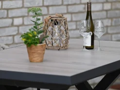 Ausziehtisch Toskana 160-200x90cm Keramik light stone grey