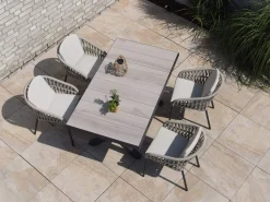 Ausziehtisch Toskana 160-200x90cm Keramik light stone grey