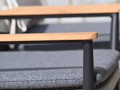 Bar Sessel Alila Alu Rope mit Teak-Armlehnen anthrazit|Moon Dust