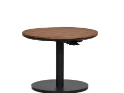 Beistelltisch höhenverstellbar Vinpearl Ø60cm Alu anthrazit Teakholz