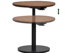 Beistelltisch höhenverstellbar Vinpearl Ø60cm Alu anthrazit Teakholz