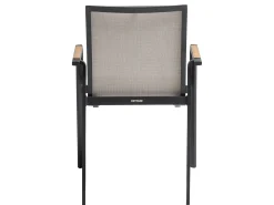 Black Line QUEENS Stapelsessel Alu schwarz matt Bezug Dublin Teak