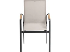 Black Line QUEENS Stapelsessel Alu schwarz matt Bezug Dublin Teak