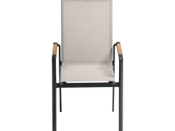 Black Line QUEENS Stapelsessel Highback Alu schwarz matt Bezug Dublin Teak