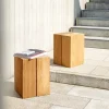 Blocc Teak-Kubus Beistelltisch Hocker 30x30x42cm