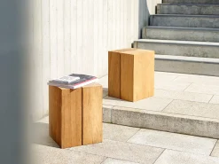 Blocc Teak-Kubus Beistelltisch Hocker 30x30x42cm
