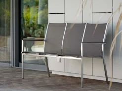 Cardiff Edelstahl Stapelbank silbergrau 160cm