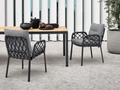 Caro Dining-Sessel Alu anthracite String-Flex anthracite