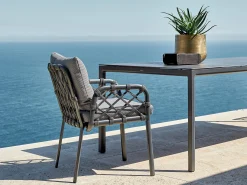Caro Dining-Sessel Alu anthracite String-Flex anthracite
