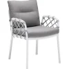Caro Dining-Sessel Alu white String-Flex white grey