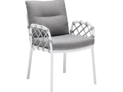 Caro Dining-Sessel Alu white String-Flex white grey