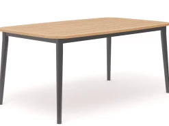 Charlie Alu Teak Dining Tisch 170 x 100 cm Alu anthracite
