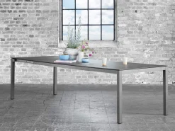 Classic Alu Ausziehtisch HPL 160 / 220 x 100 cm (1 Einlegeplatte) Alu anthracite