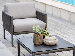 Club Lounge anthracite Kaffeetisch Keramik 80x80cm